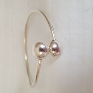 Sterling Silver Double Round Bangle Bracelet 950